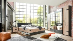 Wimex Schwebetürenschrank »Stockholm, Schlafzimmerschrank mit Industrial-Look, rustikale Optik« Kleiderschrank mit Spiegel BESTSELLER Schrank Garderobe