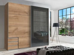 Wimex Schwebetürenschrank »Valencia« mit Glaselementen und Schubkästen