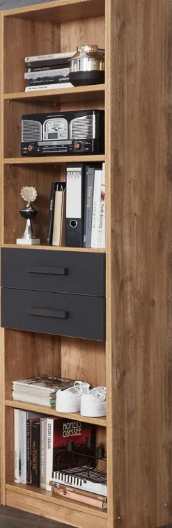 Wimex Standregal »Liverpool,Ordnungshelfer mit 2 Schubladen und 5 offenen Fächern« modern rustikaler Look, Industrial Design,47/38/198 cm