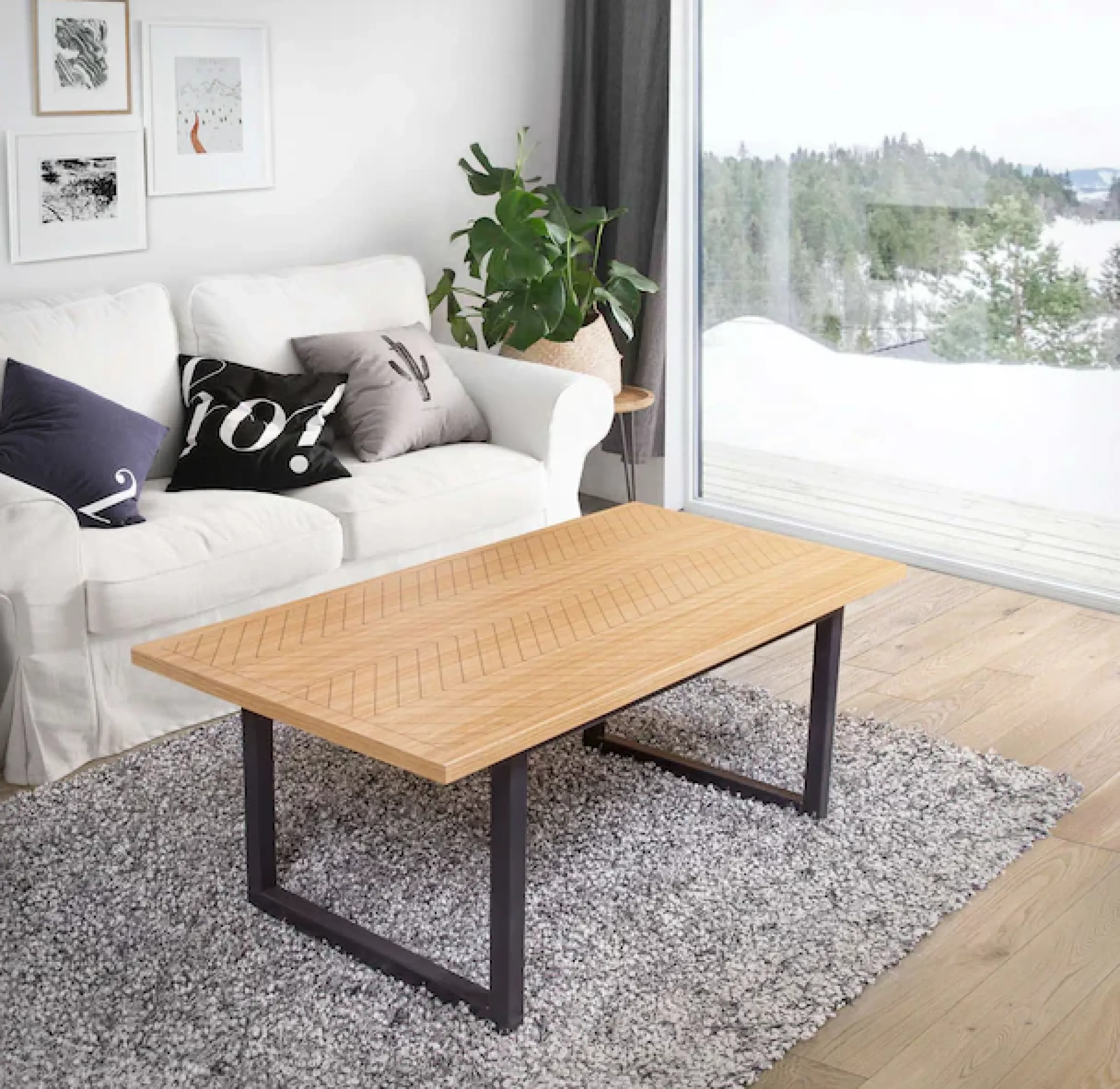 Woodman Couchtisch »Camden« Beine aus massiver Birke, Breite 120 cm, mit einem schönen Print, FSC®