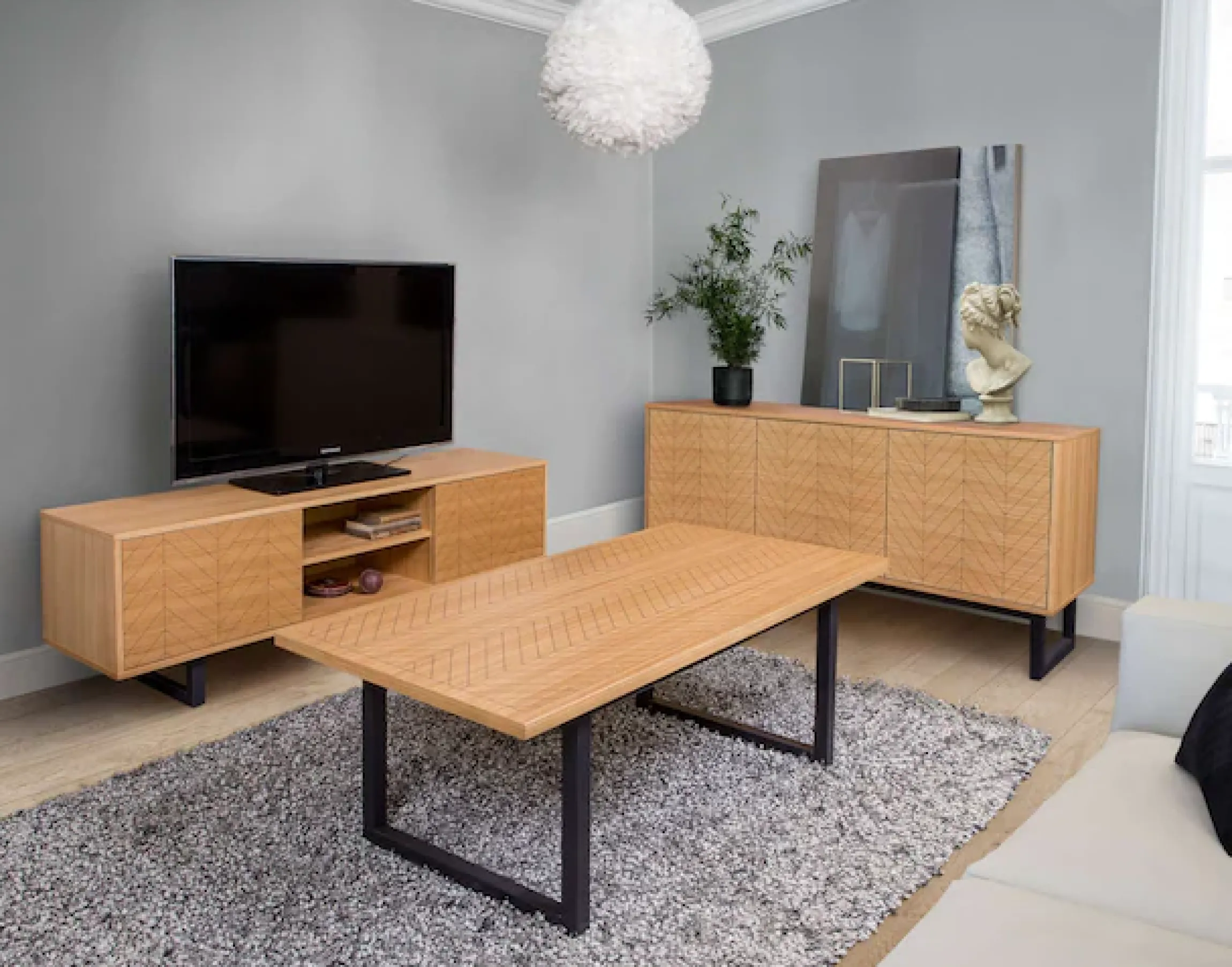 Woodman Couchtisch »Camden« Beine aus massiver Birke, Breite 120 cm, mit einem schönen Print, FSC®