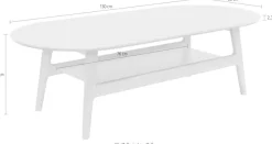 Woodman Couchtisch »Curved« Scandi Design, Breite 130 cm, FSC®-zertifiziert
