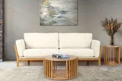 Woodman Couchtisch »Drum, Breite/Tiefe/Höhe: 83/83/42 cm« Holzfurnier aus Eiche, Sproßen aus massiver Eiche, FSC®
