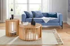 Woodman Couchtisch »Drum, Breite/Tiefe/Höhe: 83/83/42 cm« Holzfurnier aus Eiche, Sproßen aus massiver Eiche, FSC®