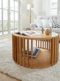 Woodman Couchtisch »Drum, Breite/Tiefe/Höhe: 83/83/42 cm« Holzfurnier aus Eiche, Sproßen aus massiver Eiche, FSC®
