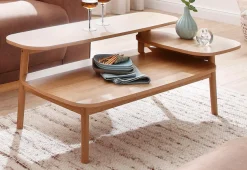 Woodman Couchtisch »Eichberg, Kafeetisch, Sofatisch, Wohnzimmertisch« mit 3 verschiedenen Ebenen, Breite 120 cm, FSC®-zertifiziert