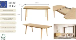 Woodman Esstisch »Nice« Breite 160 cm, ausziehbar auf 210 cm, FSC® zertifiziert