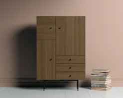 Woodman Highboard »Jugend Kommode« Stauraumschrank mit Holzfurnier aus Eiche, Breite 90 cm, FSC®