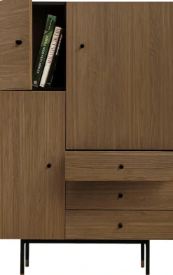 Woodman Highboard »Jugend Kommode« Stauraumschrank mit Holzfurnier aus Eiche, Breite 90 cm, FSC®