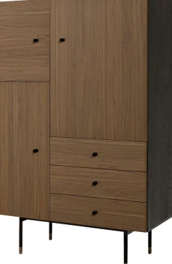 Woodman Highboard »Jugend Kommode« Stauraumschrank mit Holzfurnier aus Eiche, Breite 90 cm, FSC®