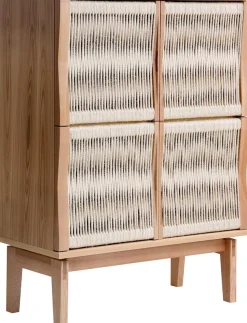 Woodman Highboard »Lidia« Stauraumschrank, Türenfronten aus geflochtenem Hanfseil, Breite 90 cm