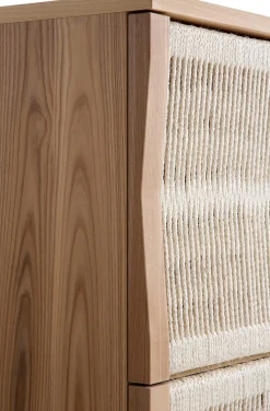 Woodman Highboard »Lidia« Stauraumschrank, Türenfronten aus geflochtenem Hanfseil, Breite 90 cm