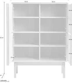 Woodman Highboard »Lidia« Stauraumschrank, Türenfronten aus geflochtenem Hanfseil, Breite 90 cm