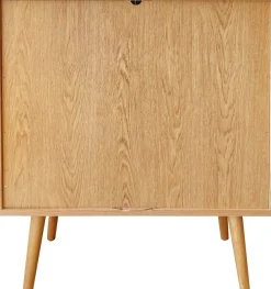 Woodman Highboard »Rove« Stauraumschrank besonderes Design, Breite 83 cm, mit Eichenholzfurnier