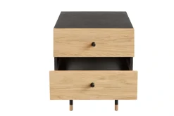 Woodman Nachtkommode »Jugend« Echtholzfurnier aus Eiche, Breite53 cm, mit Schubladen, Metallfüße