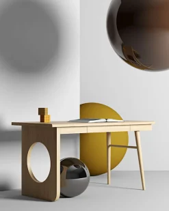 Woodman Schreibtisch »Bau« besonderes Design, Breite 140 cm, FSC®-zertifiziert