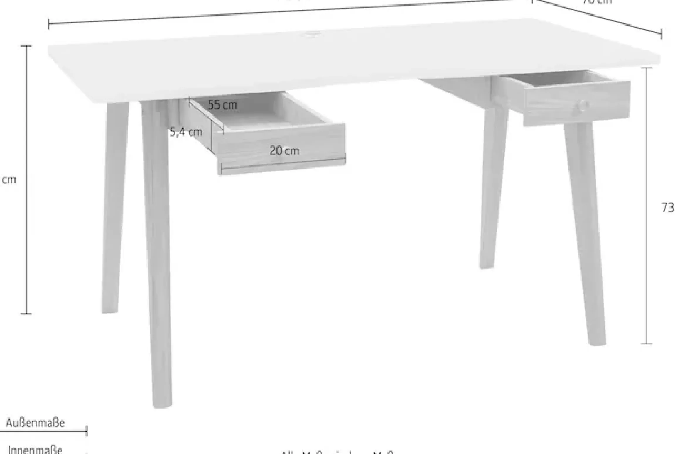 Woodman Schreibtisch »Nice« B/T/H: 140/70/75 cm,im skandinavian Design, Tischbeine aus massiver Eiche, FSC®