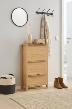 Woodman Schuhkommode »NewEst« Breite 67 cm, mit 3 Klappen, Holzfurnier aus Eiche, FSC®
