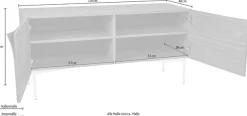 Woodman Sideboard Kommode mit Holzfurnier aus Nussbaum, Breite 120 cm, FSC®