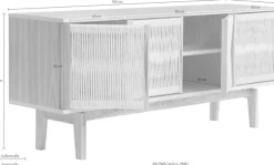 Woodman Sideboard »Lidia« Kommode, Türenfronten aus nartürlichem Hanfseil, Breite 180 cm, FSC®