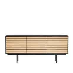 Woodman Sideboard »Stripe« besonderes Design, 3 Push-to-Open-Türen, Breite 161 cm, FSC®