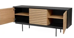 Woodman Sideboard »Stripe« besonderes Design, 3 Push-to-Open-Türen, Breite 161 cm, FSC®