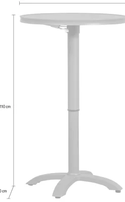 WOOOD Barhocker »Jeppe aus Aluminium höhenverstellbar, B 70 x T 70 x H 72/110 cm« Für Außenbereich geeignet, Einfach zu montierbar, Pfleigleicht