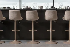 WOOOD Barhocker »Marten höhenverstellbar und drehbar mit Metallgestell 45 x 50 x 110 cm« Gewebter Bezug, Sehr hohe Verschleißfestigkeit, Tragkraft 120 kg
