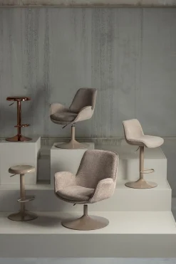 WOOOD Barhocker »Marten höhenverstellbar und drehbar mit Metallgestell 45 x 50 x 110 cm« Gewebter Bezug, Sehr hohe Verschleißfestigkeit, Tragkraft 120 kg