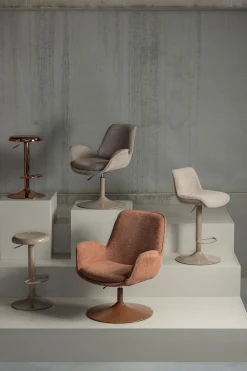 WOOOD Barhocker »Marten höhenverstellbar und drehbar mit Metallgestell 45 x 50 x 110 cm« Gewebter Bezug, Sehr hohe Verschleißfestigkeit, Tragkraft 120 kg