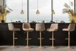 WOOOD Barhocker »Marten höhenverstellbar und drehbar mit Metallgestell 45 x 50 x 110 cm« Gewebter Bezug, Sehr hohe Verschleißfestigkeit, Tragkraft 120 kg