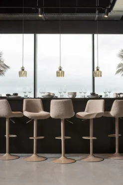 WOOOD Barhocker »Marten höhenverstellbar und drehbar mit Metallgestell 45 x 50 x 110 cm« Gewebter Bezug, Sehr hohe Verschleißfestigkeit, Tragkraft 120 kg
