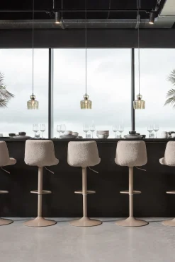 WOOOD Barhocker »Marten höhenverstellbar und drehbar mit Metallgestell 45 x 50 x 110 cm« Gewebter Bezug, Sehr hohe Verschleißfestigkeit, Tragkraft 120 kg