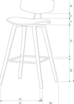 WOOOD Barhocker »Senn« 2 Stk. tlg. Sitzfläche aus Samt, H 94 cm x B 41 cm
