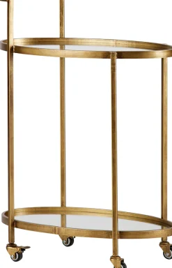WOOOD Bartisch »Push Trolley Metall Antique-Brass mit Rollen H 86 x B 67 x T 35 cm« Tragkraft 10 kg pro boden, pfleigleicht, fertig montiert