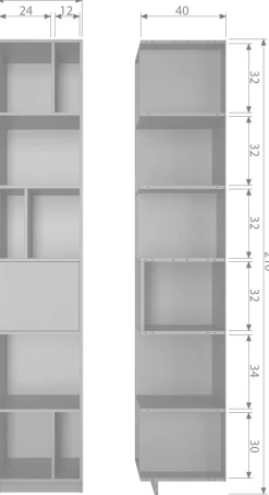 WOOOD Bücherregal »Finca FSC®-Kiefernholz mit Druckmechanismus H 210 x B 40 x T 40 cm« Tragkraft 10 kg pro Boden, schwebende Optik, Einfach zu montierbar