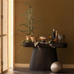 WOOOD Beistelltisch »Amco mit Massivmangoholz und breitem Standfuß B 120 x T 40 x H 76 cm« Tragkraft 22,7 kg, ausschließlich für den Innenbereich