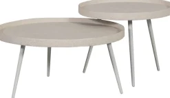WOOOD Beistelltisch »Bounds mit Metallbeinen und Multiplex-Zinkbeschichtung Ø 74 x H 40 cm« 4 cm Randerhöhung, Tragkraft 20 kg, Metallbeine Höhe 36 cm