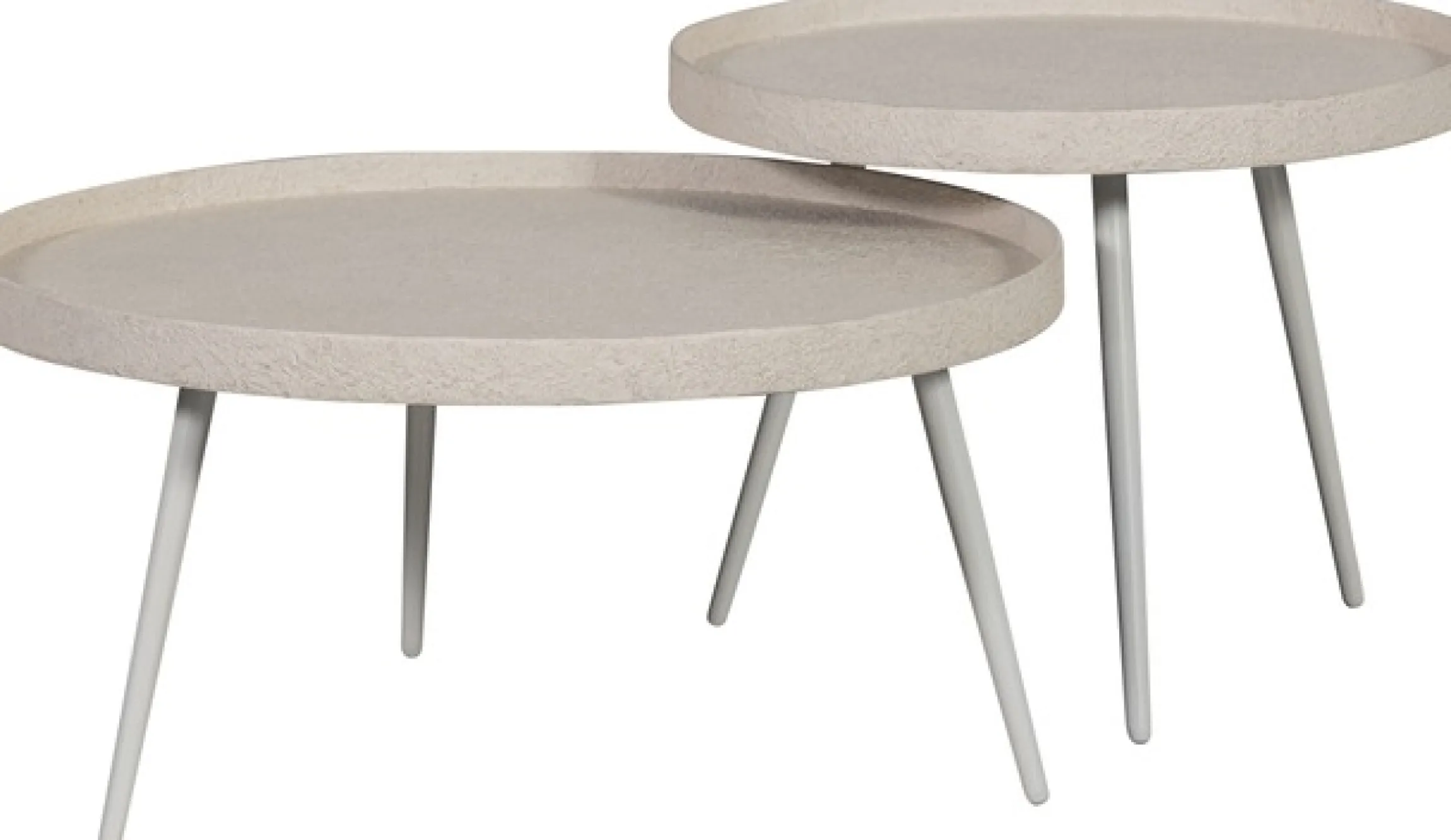 WOOOD Beistelltisch »Bounds mit Metallbeinen und Multiplex-Zinkbeschichtung Ø 74 x H 40 cm« 4 cm Randerhöhung, Tragkraft 20 kg, Metallbeine Höhe 36 cm