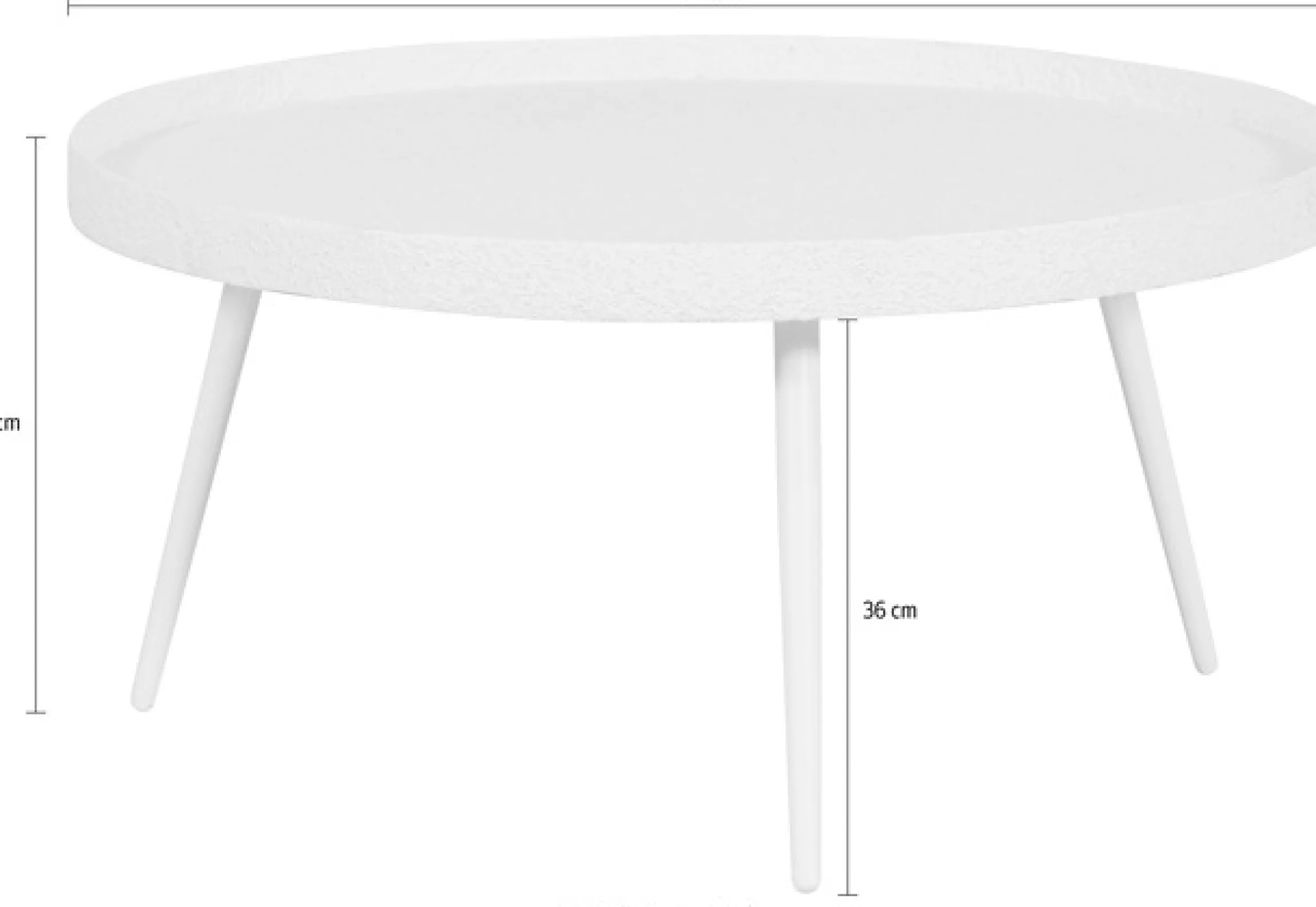 WOOOD Beistelltisch »Bounds mit Metallbeinen und Multiplex-Zinkbeschichtung Ø 74 x H 40 cm« 4 cm Randerhöhung, Tragkraft 20 kg, Metallbeine Höhe 36 cm
