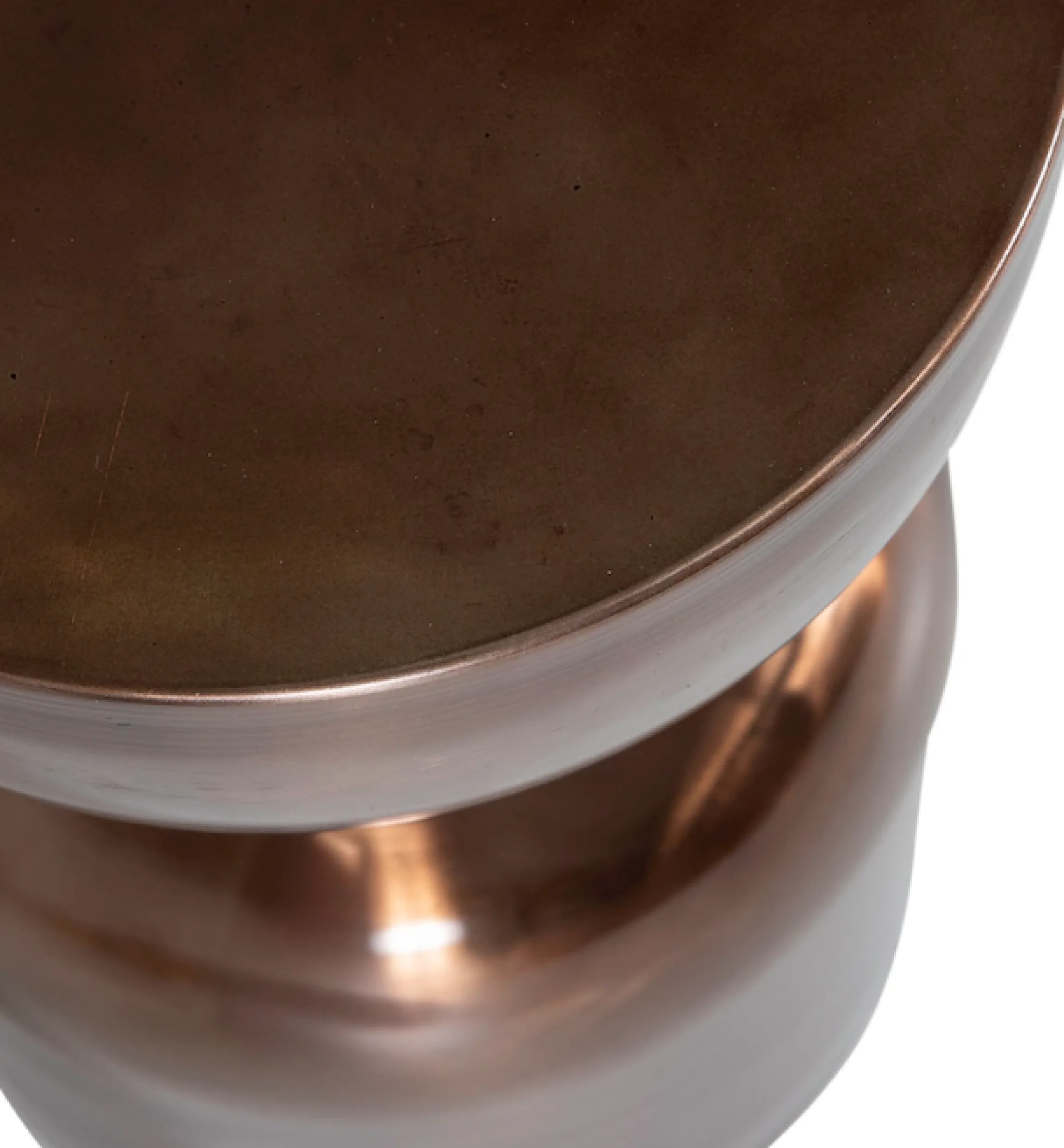 WOOOD Beistelltisch »Frits mit Bronze-Hochglanzoberfläche B 30 x T 30 x H 47 cm« Tragkraft 25 kg, spielerischer Formgebung, pflegeleichte Oberfläche