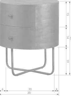 WOOOD Beistelltisch »Glossy Metall Antique-Brass-Beschichtung, H 48 x B 39 x T 39 cm« Zwei Schubladen ohne Schienen, pfleigleicht, fertig montiert geliefert