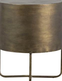 WOOOD Beistelltisch »Glossy Metall Antique-Brass-Beschichtung, H 48 x B 39 x T 39 cm« Zwei Schubladen ohne Schienen, pfleigleicht, fertig montiert geliefert