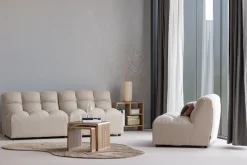 WOOOD Beistelltisch »Jasmijn aus recyceltem Teakholz als 2er-Set B 50 x T 45 x H 41 cm« Set, 2 Stk. tlg. 2er-Set, pflegeleichte Oberfläche, ausschließlich Innenbereich