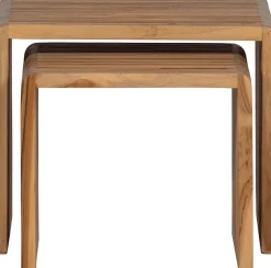 WOOOD Beistelltisch »Jasmijn aus recyceltem Teakholz als 2er-Set B 50 x T 45 x H 41 cm« Set, 2 Stk. tlg. 2er-Set, pflegeleichte Oberfläche, ausschließlich Innenbereich