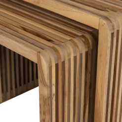 WOOOD Beistelltisch »Jasmijn aus recyceltem Teakholz als 2er-Set B 50 x T 45 x H 41 cm« Set, 2 Stk. tlg. 2er-Set, pflegeleichte Oberfläche, ausschließlich Innenbereich