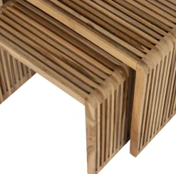 WOOOD Beistelltisch »Jasmijn aus recyceltem Teakholz als 2er-Set B 50 x T 45 x H 41 cm« Set, 2 Stk. tlg. 2er-Set, pflegeleichte Oberfläche, ausschließlich Innenbereich