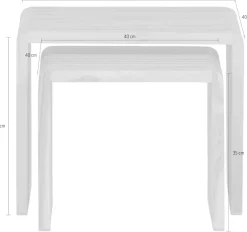 WOOOD Beistelltisch »Jasmijn aus recyceltem Teakholz als 2er-Set B 50 x T 45 x H 41 cm« Set, 2 Stk. tlg. 2er-Set, pflegeleichte Oberfläche, ausschließlich Innenbereich