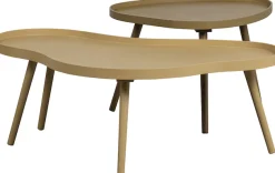 WOOOD Beistelltisch »Mae aus MDF und Kiefernholz mit umlaufender Randerhöhung 100x58x35 cm« Rand 2 cm hoch, Tragkraft 5 kg, Beine konisch von Ø3 auf Ø1,5 cm