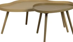 WOOOD Beistelltisch »Mae aus MDF und Kiefernholz mit umlaufender Randerhöhung 100x58x35 cm« Rand 2 cm hoch, Tragkraft 5 kg, Beine konisch von Ø3 auf Ø1,5 cm